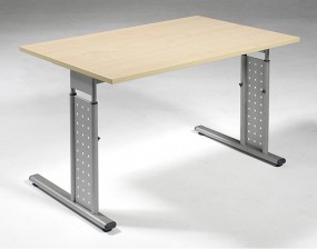 Schreibtisch Madrid, re. zurückgesetzt, 120 cm Breite, höhenverstellbar