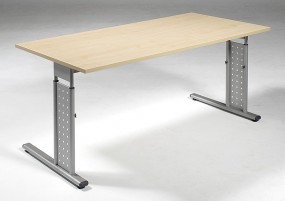 Schreibtisch Madrid, re. zurückgesetzt, 160 cm Breite, höhenverstellbar