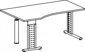 PC-Schreibtisch Madrid links, 180 cm Breite, höhenverstellbar