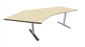 Elektrisch höhenverstellbarer Schreibtisch (Hubtisch) Valencia, 135° links, 217 cm Breite
