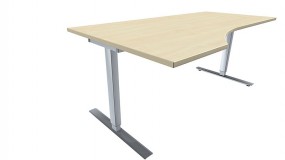 Elektrisch höhenverstellbarer Schreibtisch (Hubtisch) Valencia, links 180 cm Breite, zerlegt