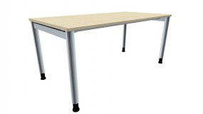 Schreibtisch five 4-Fuß-Gestell, Rundrohrprofil 60 mm, 160 cm Breite